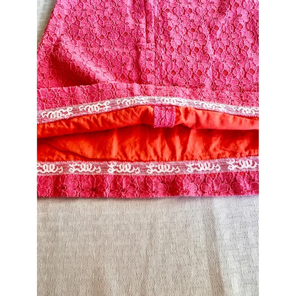 Lilly Pulitzer Girls‎ Pink Lace Shift Dress Size 3 Orange Bows 26005G